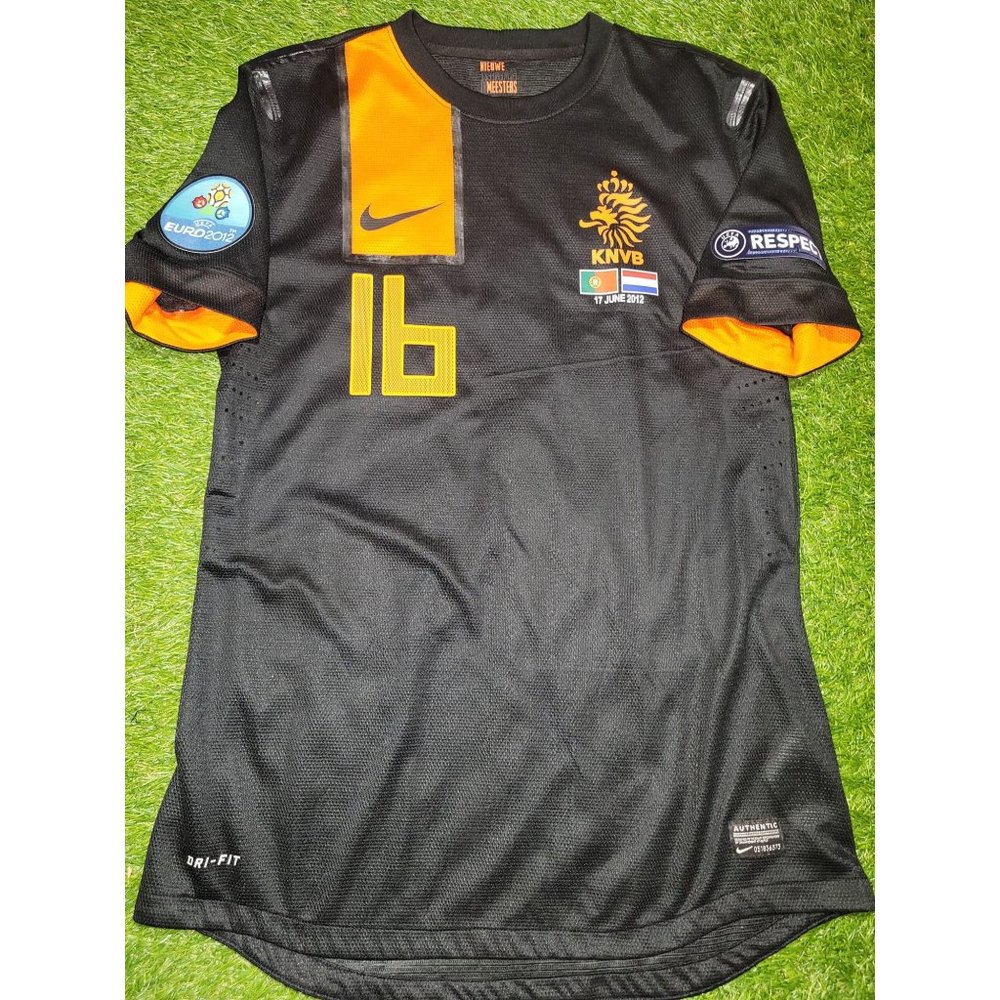Van Persie Netherlands Holland 2012 EURO CUP PLAYER ISSUE Soccer Away Jersey L